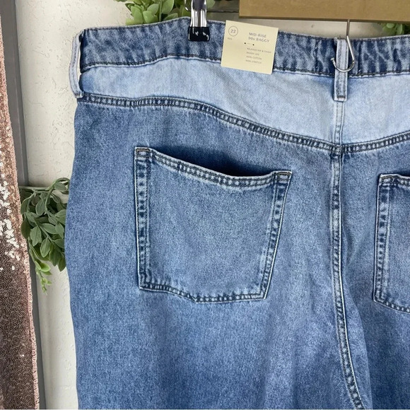 Universal Thread Mid-Rise 90s Baggy baggy leg 100% cotton non-stretch plus size - Picture 9 of 10